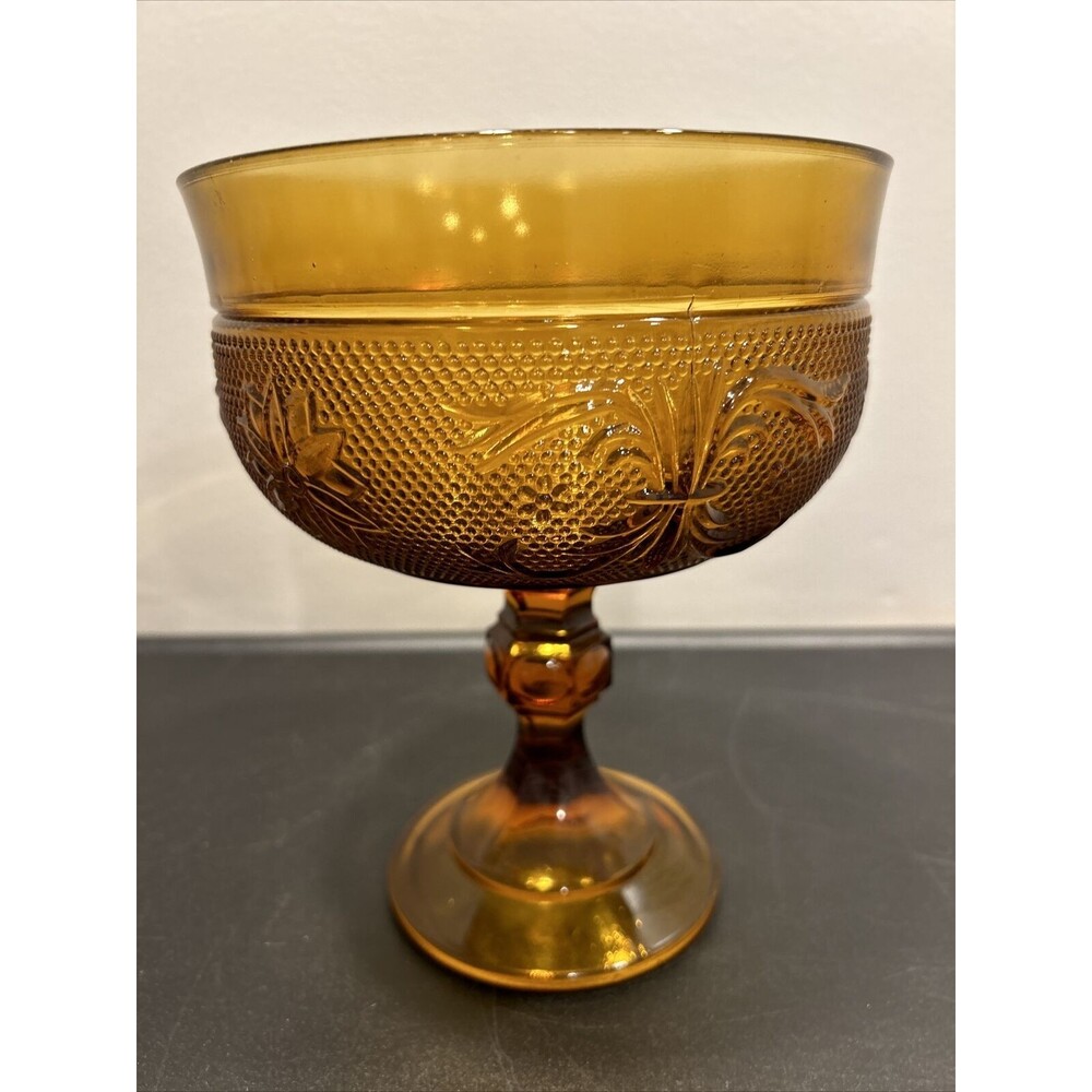 Tiara Sandwich Amber Collection Compote Pedestal Footed Candy Dish